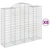 vidaXL Lučne gabionske ko&scaron;are 8 kom 200x50x160/180cm pocinčano željezo