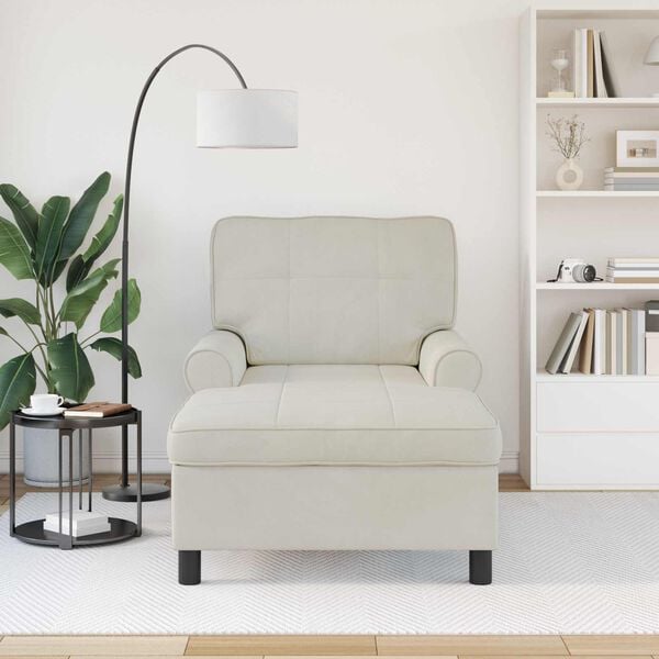 vidaXL Ležaljka s jastukom Krema 91 x 157 x 91 cm Bar&scaron;un