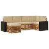 vidaXL Set vanjskih sofa 6 kom. Prirodna i bež Poliester