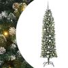 vidaXL Umjetno vitko božićno drvce Zelena i bijela 210 cm