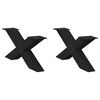 vidaXL Noge za klub stolić u obliku slova X, 2 kom, crne, 70 x (30-31) cm, čelik