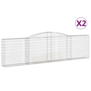 vidaXL Lučne gabionske ko&scaron;are 2 kom 400x30x100/120cm pocinčano željezo