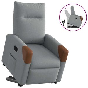 vidaXL Naslonjač na podizanje od tkanine svjetlosivi