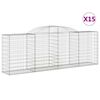 vidaXL Lučne gabionske ko&scaron;are 15kom 300x50x100/120cm pocinčano željezo