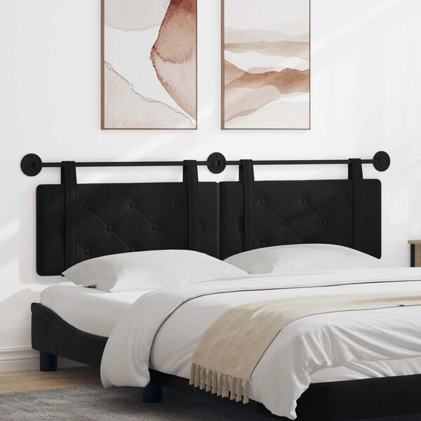 vidaXL Držeće uzglavlje Zidne Crna 190 x 55 x 5 cm Bar&scaron;un