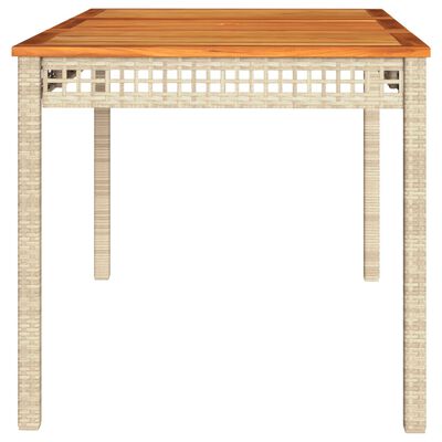 vidaXL Vrtni stol bež 140 x 80 x 75 cm od poliratana i drva bagrema