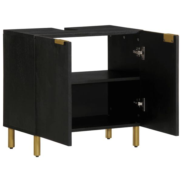 vidaXL Kupaonski ormarić umivaonik crni 62x33x58 cm konstruirano drvo