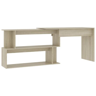 vidaXL Kutni radni stol boja hrasta 200x50x76 cm od konstruiranog drva