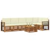 vidaXL Sekcijska garnitura 7 pcs Prirodna i krem Čvrsto drvo akacije