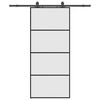 vidaXL Klizna vrata s priborom crna 90 x 205 cm od ESG stakla