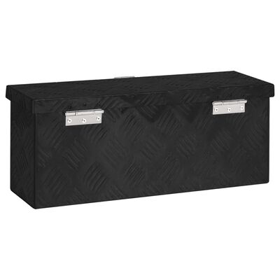 vidaXL Kutija za pohranu crna 50x15x20,5 cm aluminijska