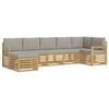 vidaXL Set vanjskih sofa 6 kom. Bijela i svijetlosiva Poliester