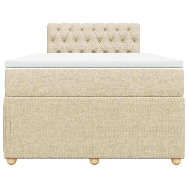 vidaXL Krevet s oprugama i madracem krem 120 x 200 cm od tkanine