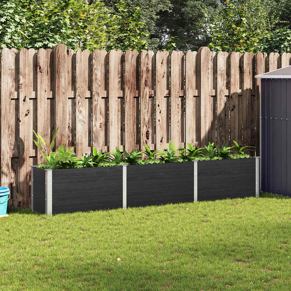 vidaXL Povišena vrtna gredica 300 x 50 x 54 cm WPC siva