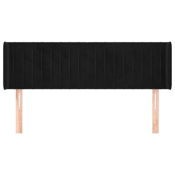 vidaXL Uzglavlje s u&scaron;ima crno 147x16x78/88 cm bar&scaron;unasto