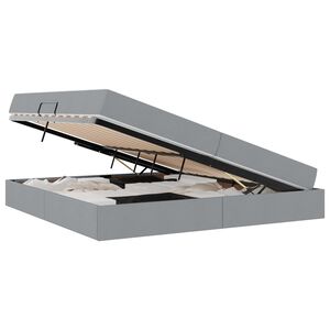 vidaXL Krevet s madracem i skladi&scaron;tem Svijetlo siva 200 x 200 cm