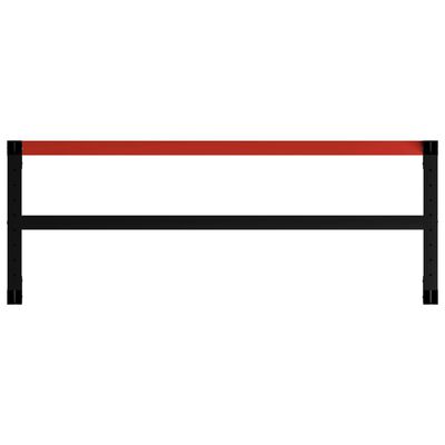 vidaXL Okvir za radni stol metalni 150 x 57 x 79 cm crno-crveni