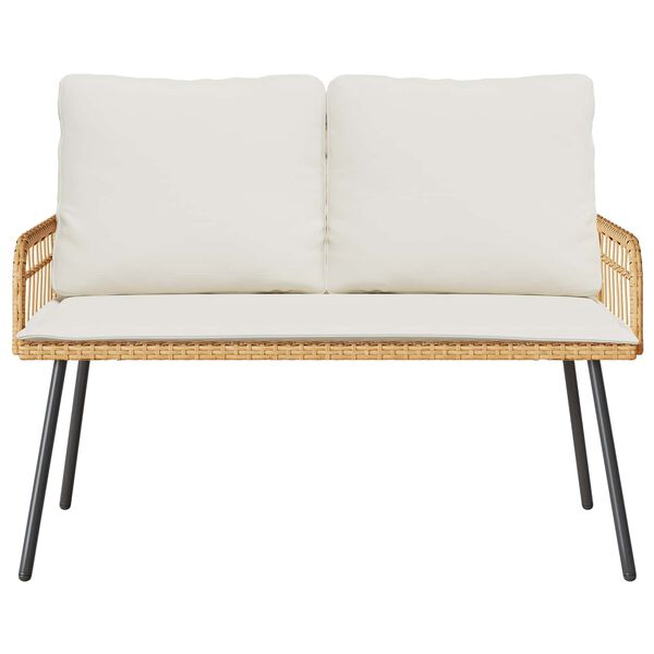 vidaXL Vrtna klupa s jastukom Priroda 114 x 64 x 90cm Čelik