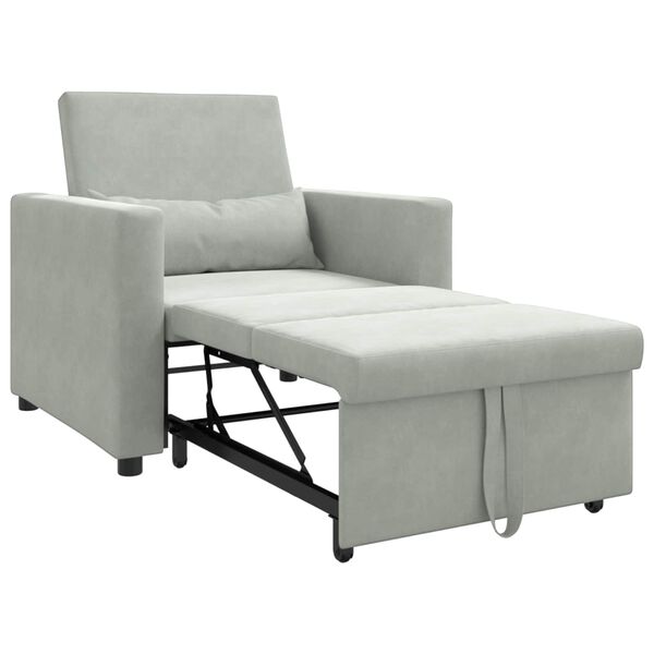 vidaXL Sofa na razvlačenje Singl Svjetlosiva 90 x 165 x 87 cm Bar&scaron;un