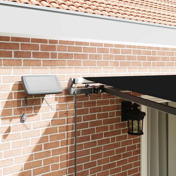 vidaXL Skrovita tenda S LED lampica Crna 450 &times;350 cm tkanina