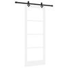 vidaXL Klizna vrata Bijelo 83 x 211 cm Masivna borovina i staklo
