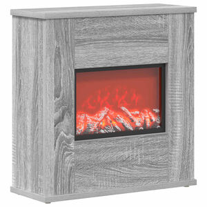 vidaXL Električni kamin Siva Sonoma 47 x 18 x 48 cm Konstruirano drvo