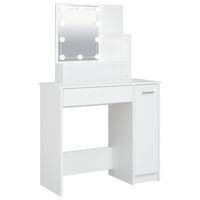 vidaXL Toaletni stolić s LED svjetlima bijeli 86,5x35x136 cm