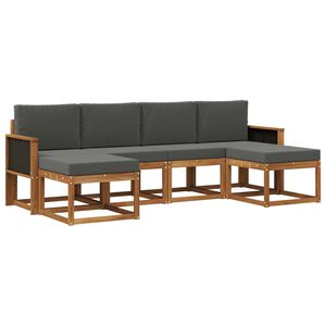 vidaXL Set vanjskih sofa 6 pcs Prirodna i antracit Poliester