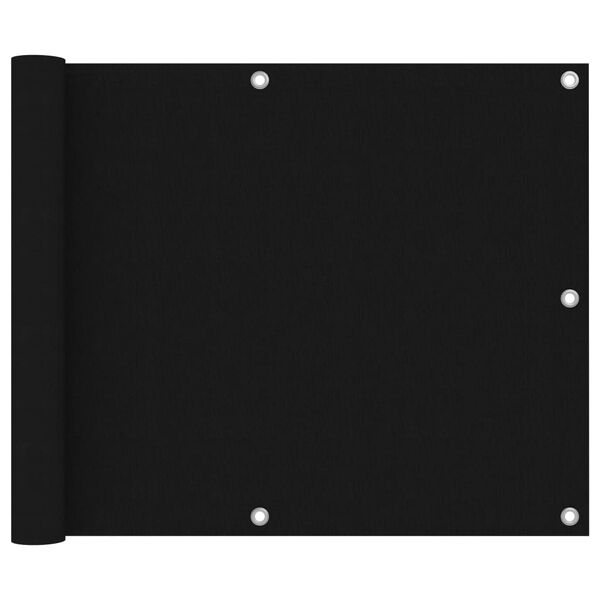 vidaXL Balkonski zastor crni 75 x 400 cm od tkanine Oxford