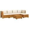 vidaXL Set vanjskih sofa s jastukom 6 Komad Smeđa Čvrsto drvo akacije