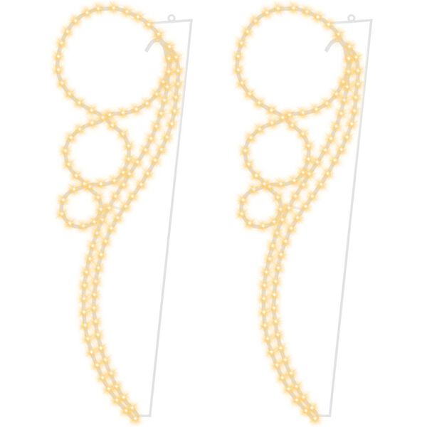 vidaXL Svjetlosne trake s kuglicama 2 kom tople bijele 125,5x53x4,5 cm