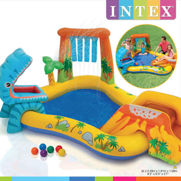 Intex bazen na napuhavanje Dinosaur Play Center 249x191x109 cm 57444NP