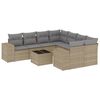 vidaXL 9-dijelni set vrtnih sofa s jastucima bež od poliratana