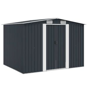 vidaXL Vrtna kućica za pohranu antracit čelična 257 x 205 x 178 cm
