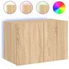 vidaXL Zidni TV ormarić s LED svjetlima boja hrasta 60 x 35 x 41 cm