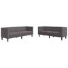 vidaXL Chesterfield garnitura od 2 dijela, siva, umjetna koža