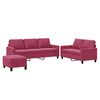 vidaXL 3-dijelni set sofa s jastucima crvena boja vina bar&scaron;unasti