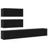 vidaXL Set TV komoda Zidne 4 pcs Crni hrast Konstruirano drvo