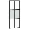 vidaXL Klizna vrata crna 90 x 205 cm od kaljenog stakla i aluminija