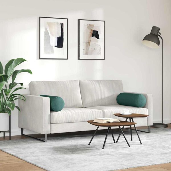 vidaXL Valjkasti jastučići 2 pcs Tamnozelena Ø 25 x 70 cm tkanina