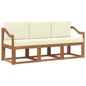 vidaXL Set vanjskih sofa s jastukom 3 pcs Prirodna i krem
