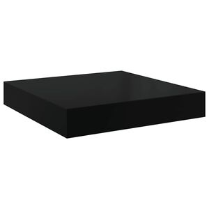 vidaXL Plutajuća zidna polica visoki sjaj crna 23 x 23,5 x 3,8 cm MDF