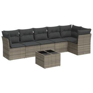 vidaXL 7-dijelni set vrtnih sofa sivi od poliratana