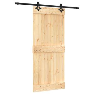vidaXL Klizna vrata 90 x 210 cm Čvrsta borovina (neobrađena)