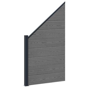 vidaXL Set ograde 95 x 180 cm WPC i aluminij Siva