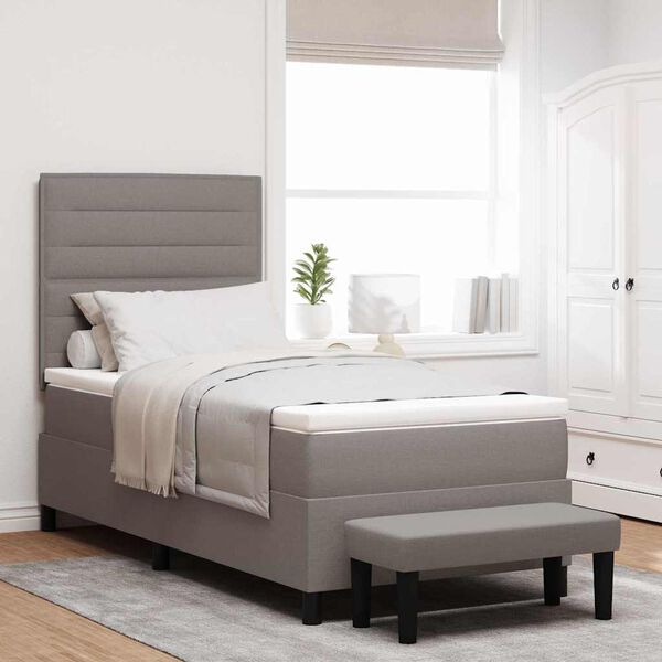 vidaXL Krevet s opruga kutije Sivo-smeđa 90 x 200 cm tkanina