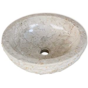 vidaXL Mramorni umivaonik 40 cm krem