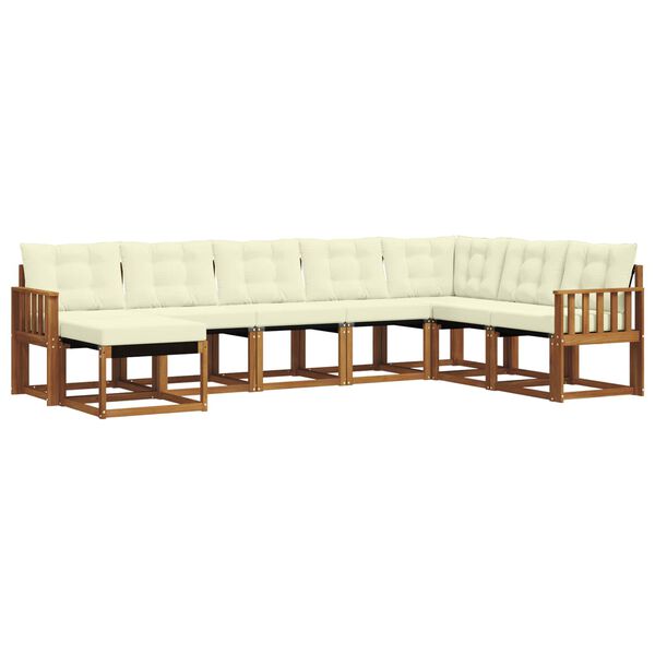 vidaXL Set vanjskih sofa s jastukom 8 pcs Prirodna i krem