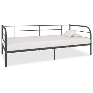 vidaXL Okvir za dnevni ležaj sivi metalni 90 x 200 cm
