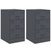 vidaXL Noćni ormarići 2 kom antracit 34,5 x 39 x 62 cm čelični